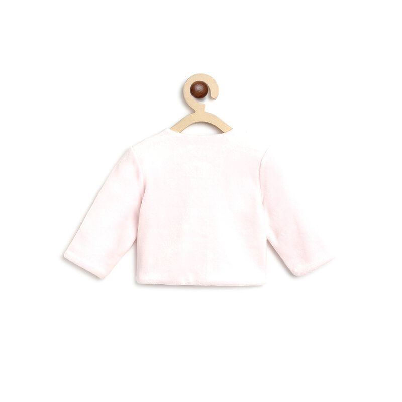 Girls Light Pink Velour Reversible Cardigan image number 1
